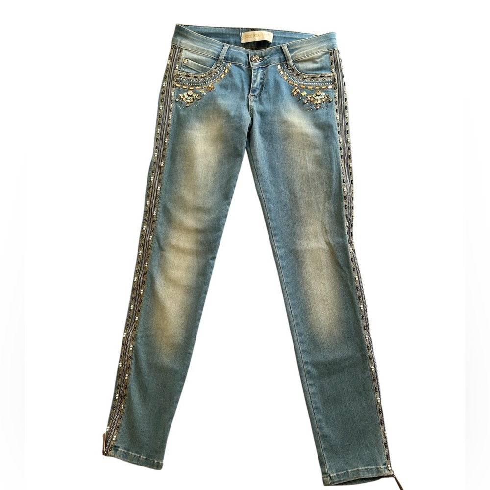Nice Istanbul Embellished Skinny Jeans - Size 40, Like New